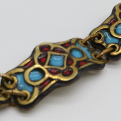 Dominique Piechaud Gothic Style Brass and Enamel Bracelet