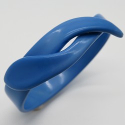 Vintage 1970s Blue Plastic Snake Bangle