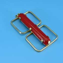 1970s Vintage Candy Red Resin and Gold Tone Pendant.