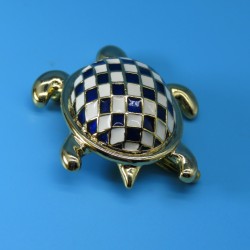 1980s Enamel Vintage Turtle Brooch Signed Orena