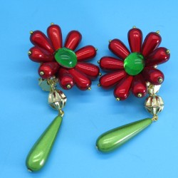 Flower Power Resin Clip On Earrings by Marion Godart Paris