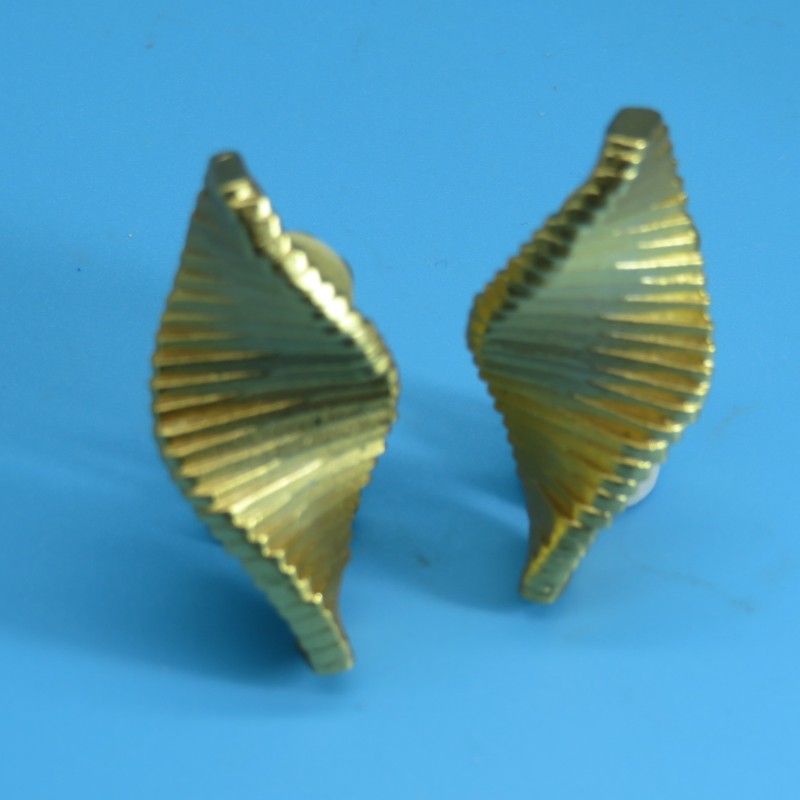 Claude Montana 1980s Vintage Gold Tone Earrings