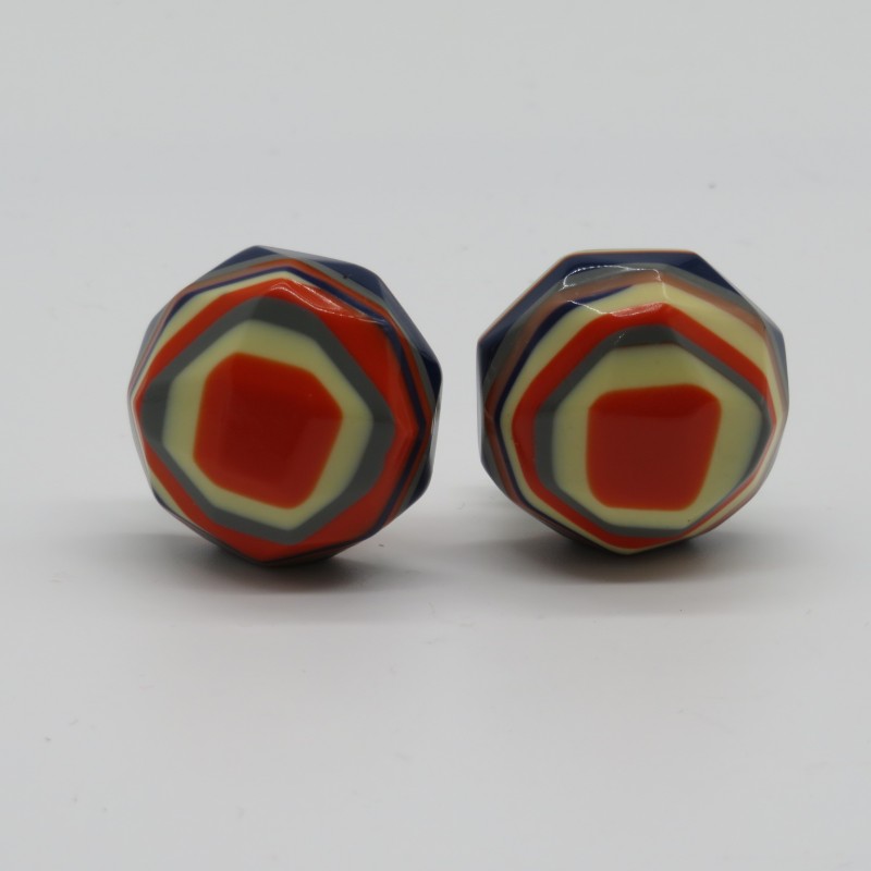 Hexagonal Funky Colourful Earrings by Marion Godart Paris
