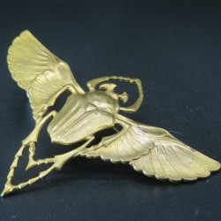 Egyptian Revival Winged Scarab Beetle Brooch (1920s)