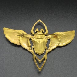 Egyptian Revival Winged Scarab Beetle Brooch (1920s)
