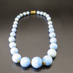 Louis Rousselet Sky Blue Glass Necklace (1930)
