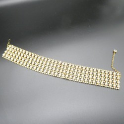 Napier Faux Pearls and Crystal Diamante Vintage Choker Necklace