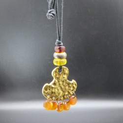 Jacky de G, Paris abstract necklace pendant with cord