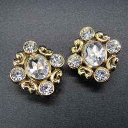 Vintage Moritz clip on earrings crystal swarovski