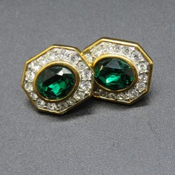 Atwood and Sawyer crystal emerald earrings