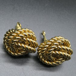 Givenchy vintage twisted rope clip on earrings signed Givenchy Paris New York