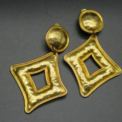 Edouard Rambaud large dangling clip on earrings, signed